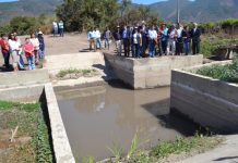 En Nogales autoridades inauguran obra de conducción que beneficia a 60 familias campesinas