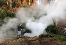 Paralizan quema ilegal que pudo provocar accidentes de tránsito en Santo Domingo