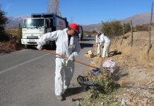 Más de cincuenta toneladas de escombros y basura fueron retirados desde microbasurales en Calle Larga
