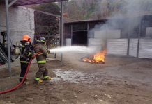 Simulacro de incendio puso a prueba a personal del CET de Putaendo