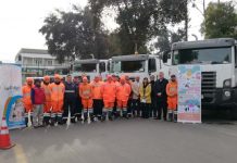 Municipio sanfelipeño y Veolia presentaron nueva flota de camiones recolectores de basura que operará en la comuna