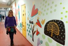 Destacada artista visual regaló mural a internas de Quillota