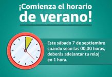 Horario de verano comienza a regir este sábado 07 de septiembre.