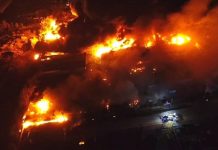 GIGANTESCO INCENDIO EN INDUSTRIA DE ACEITES: SUSPENDIERON LAS CLASES EN LAMPA Y COLINA