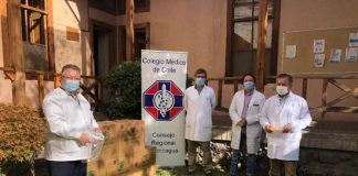 Regional Aconcagua del Colegio Médico dona escudos faciales para funcionarios de la Salud