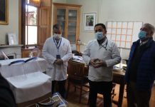 ROTARY DE LOS ANDES DONA 150 ESCUDOS FACIALES A TRABAJADORES DEL HOSLA