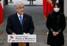 PIÑERA PROMULGÓ LEY QUE ENDURECE PENAS PARA LOS QUE NO CUMPLEN LAS MEDIDAS SANITARIAS