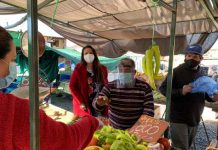 Municipio y Asociación de Comerciantes entregan escudos faciales a comerciantes de la feria de Calle Larga