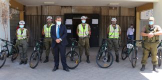 Municipio entregó seis bicicletas a Carabineros para patrullajes preventivos