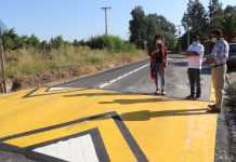 28 reductores de velocidad son instalados en diversos sectores de Calle Larga
