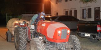 Ante el aumento de contagios por Covid en la provincia, Calle Larga retomó las sanitizaciones comunales