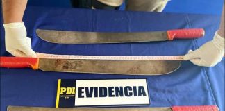 PDI RECIBE MACHETES USADOS POR MALABARISTA QUE MURIÓ EN PANGUIPULLI