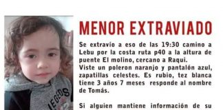 CONTINÚA LA DESESPERADA BÚSQUEDA DEL PEQUEÑO TOMÁS EN ARAUCO