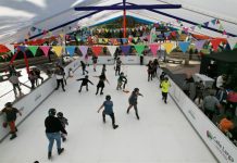 Más de 2 mil 500 asistentes recibió durante la primera semana de funcionamiento la Pista de hielo Ecológica de Calle Larga