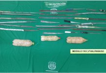 MÁS DE 50 ARMAS BLANCAS INCAUTAN EN ALLANAMIENTOS REALIZADOS EN LAS CÁRCELES DE VALPARAÍSO Y QUILLOTA