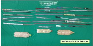 MÁS DE 50 ARMAS BLANCAS INCAUTAN EN ALLANAMIENTOS REALIZADOS EN LAS CÁRCELES DE VALPARAÍSO Y QUILLOTA