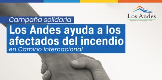 Los Andes se une a campaña solidaria para ir en apoyo de los afectados de incendio en Camino Internacional