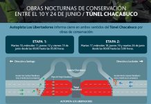 AUTOPISTA LOS LIBERTADORES ANUNCIA CIERRE TEMPORAL DEL TÚNEL CHACABUCO POR OBRAS PROGRAMADAS