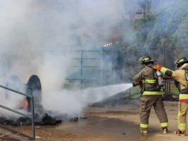 SIMULACRO DE INCENDIO FORESTAL PONE A PRUEBA A GENDARMES DE LA CÁRCEL DE VALPARAÍSO